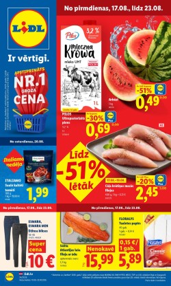 	LIDL - Aktuālais akciju buklets (17.08.2026 - 23.08.2026)